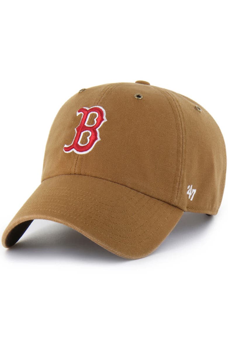 Men's Carhartt x '47  Brown Boston Red Sox Clean Up Adjustable Hat, Main, color, Brown