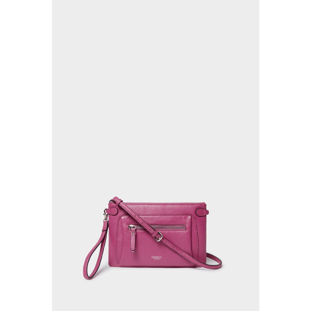 Osprey London The Ruby Leather Crossbody Bag In Purple