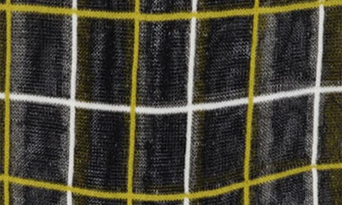 Hansel From Basel Grid Sheer Crew Socks In Brown