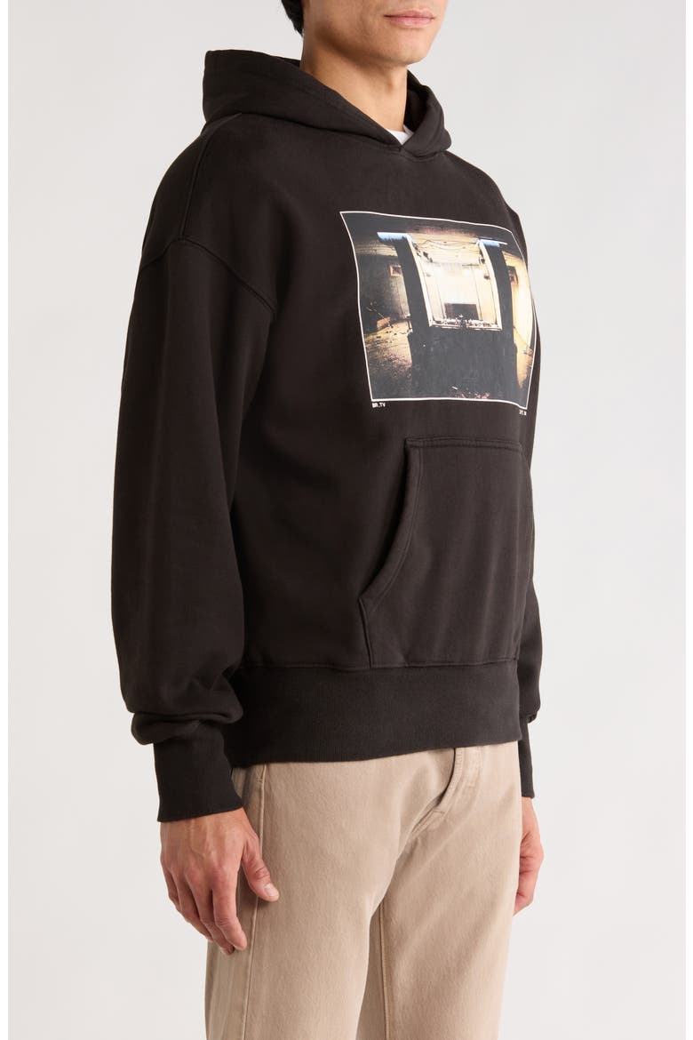Lights On Oversize Photo Graphic Hoodie, Alternate, color, BLACK