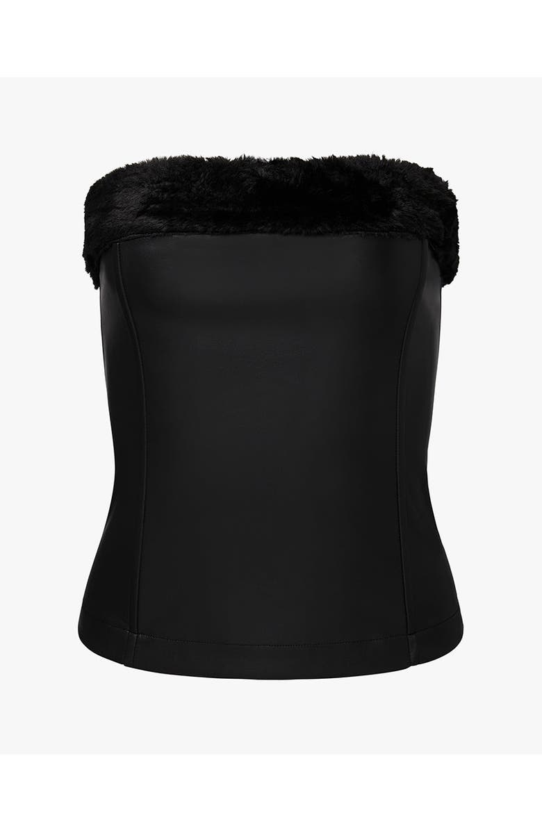 WeWoreWhat Faux Fur Corset Top, Alternate, color,