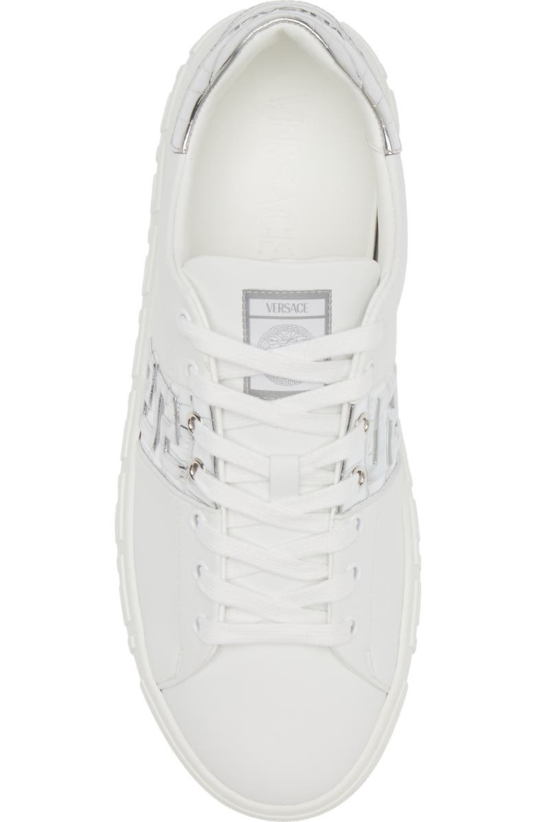 Versace Greca Croc Embossed Panel Sneaker, Alternate, color,