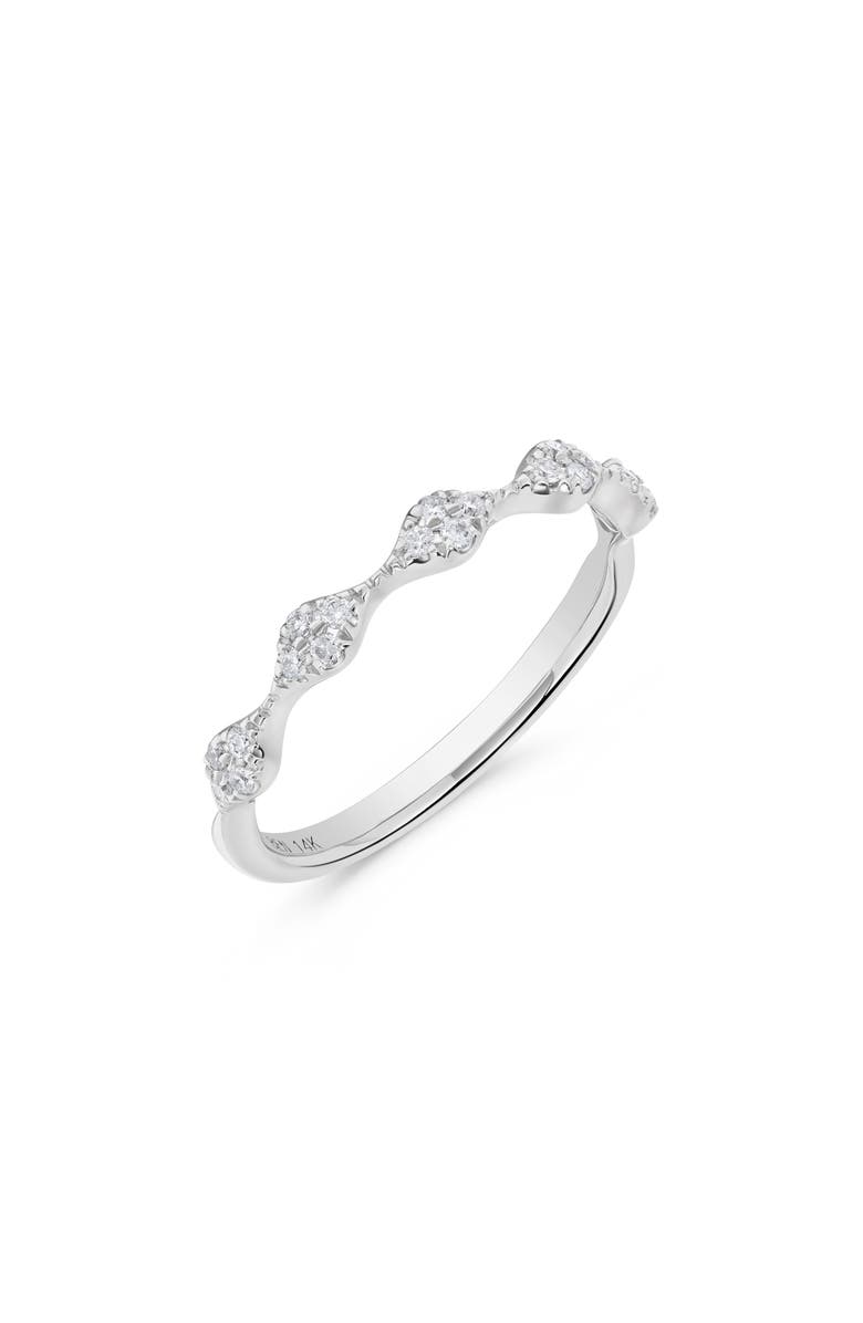 H.J. Namdar 14K White Gold Diamond Marquise Band Stackable Ring, Alternate, color, White