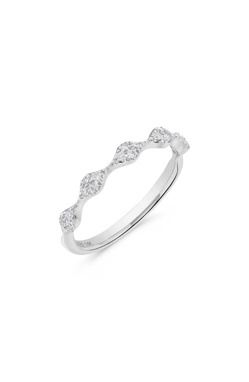 H.j. Namdar 14k White Gold Diamond Marquise Band Stackable Ring In White
