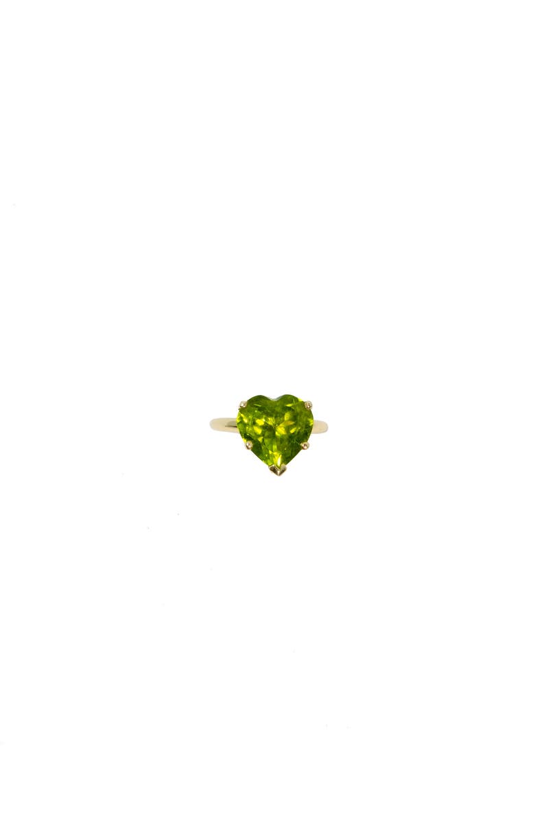 FRY POWERS Heart Ring in Green Peridot, Main, color, Green Peridot