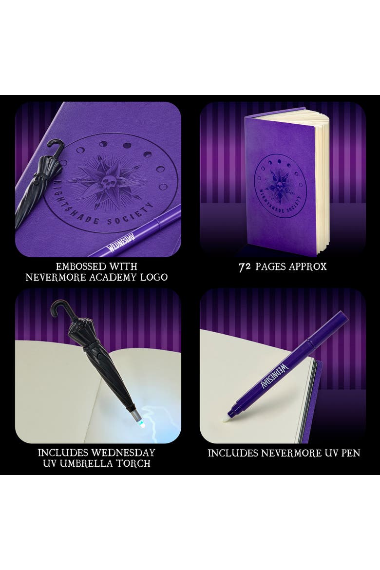 Wednesday Secret Reveal Journal Set, Purple Notebook, Kids 8+, Alternate, color, Purple