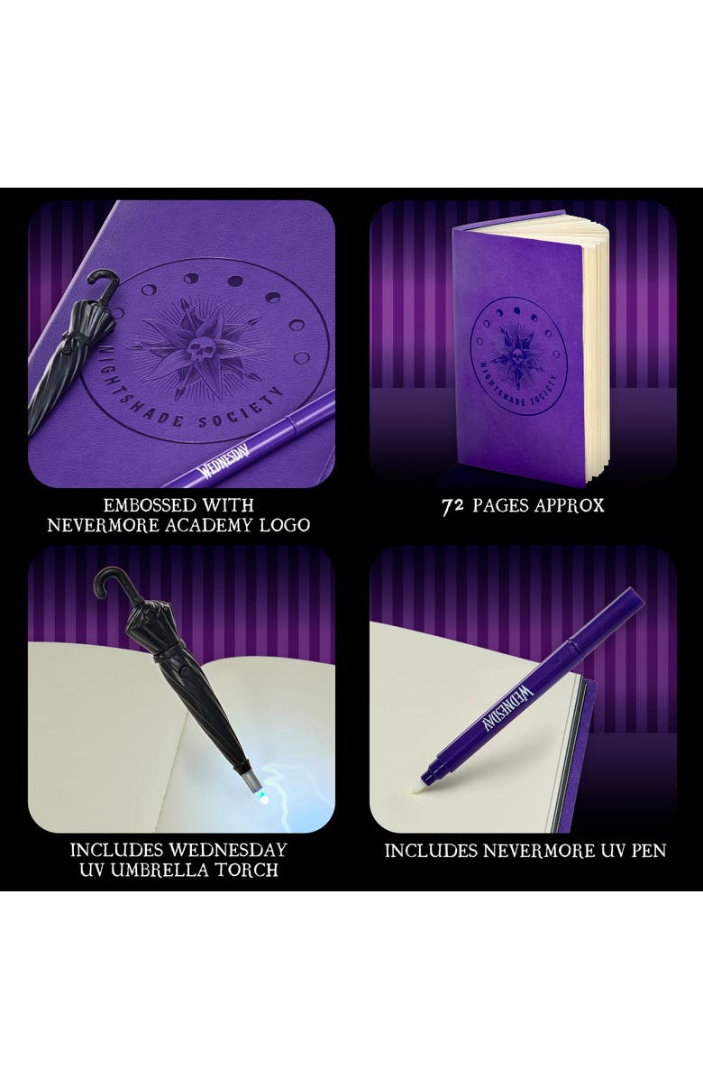 Wow Stuff! Wednesday Secret Reveal Journal Set, Purple Notebook, Kids 8+, Alternate, color, Purple