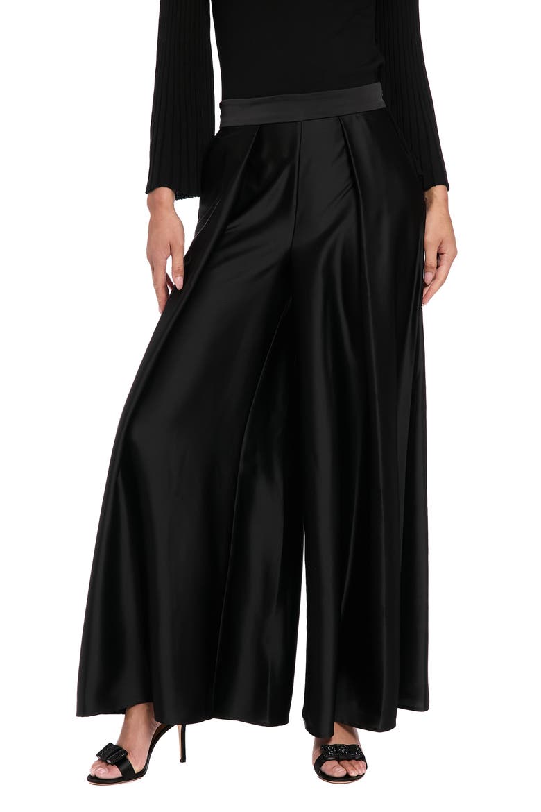 Pleated Wide Leg Pants, Main, color, BLACK