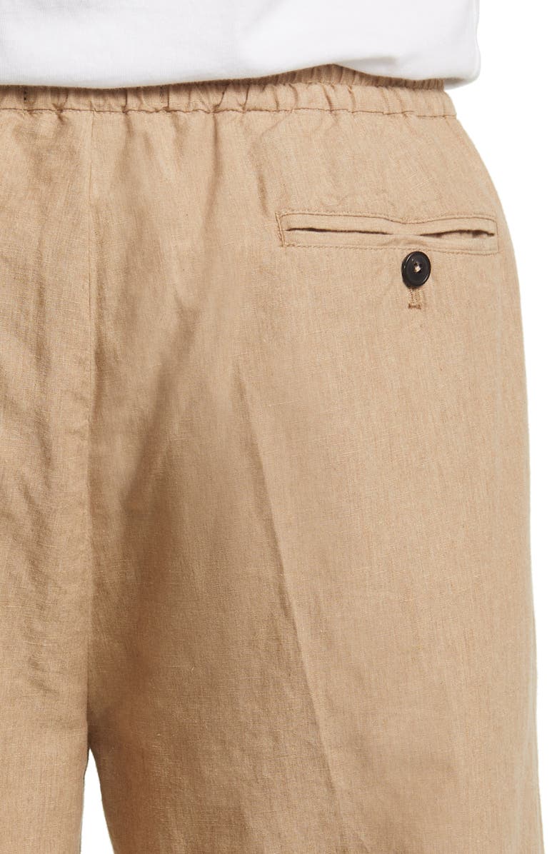 Bugatchi Button Front Linen Pants, Alternate, color,