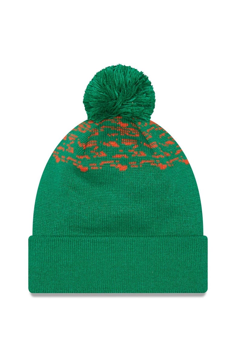 New Era Men's New Era Green Ireland National Team Marl Cuffed Knit Hat with Pom, Alternate, color, Green