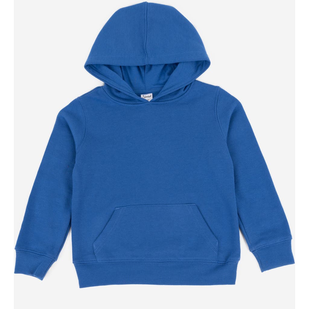 Leveret Kids Pullover Hoodie, Cotton Blend, Kangaroo Pocket, Solid Colors In Blue