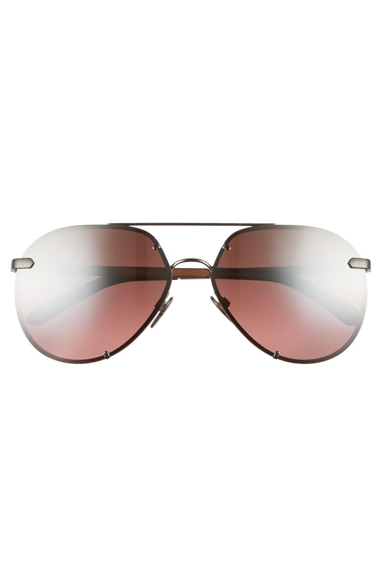 Burberry Trench 61mm Aviator Sunglasses, Alternate, color, Plum Gradient Mirror