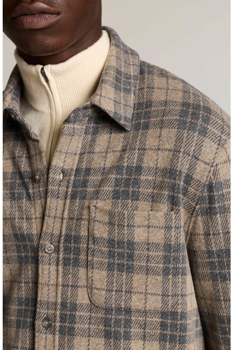 Tartan Plaid Button Down Shirt, Alternate, color, DARK HEATHER OATMEAL/ AZURE