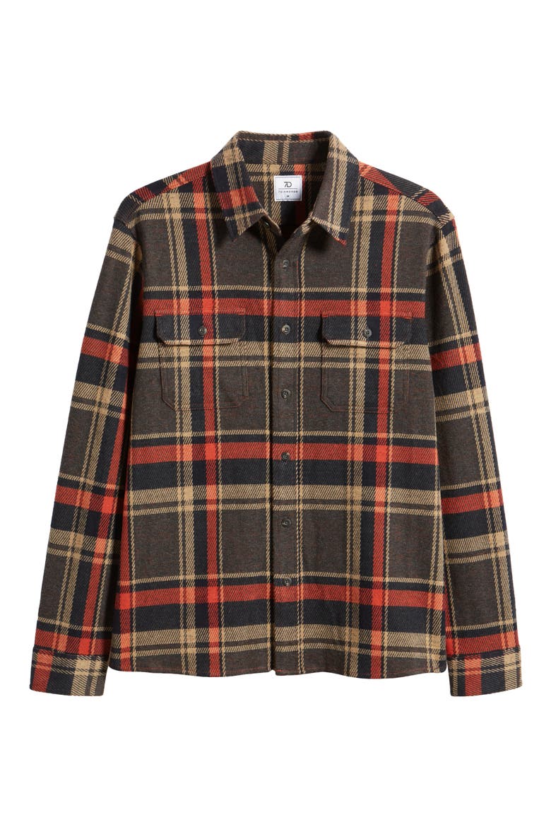 Generation Plaid Double Knit Button-Up Shirt, Alternate, color, DENIM