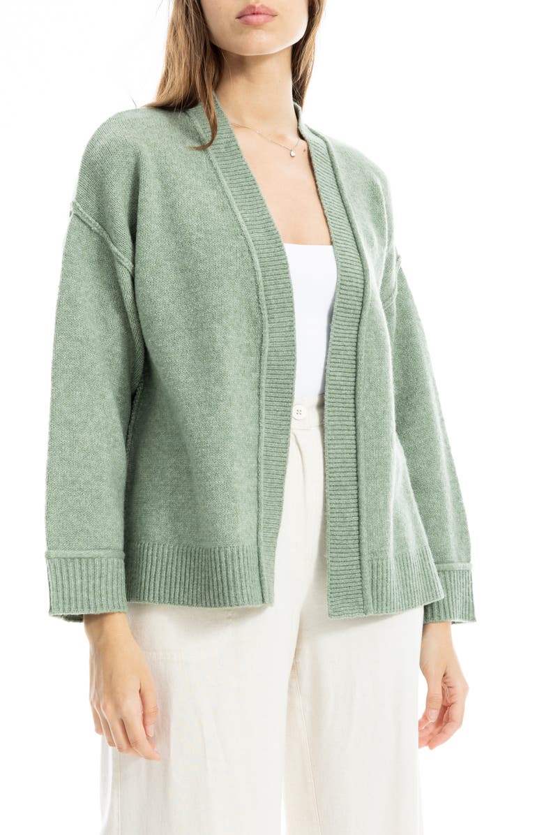 MAX STUDIO Open Front Cardigan, Alternate, color, Heather Basil