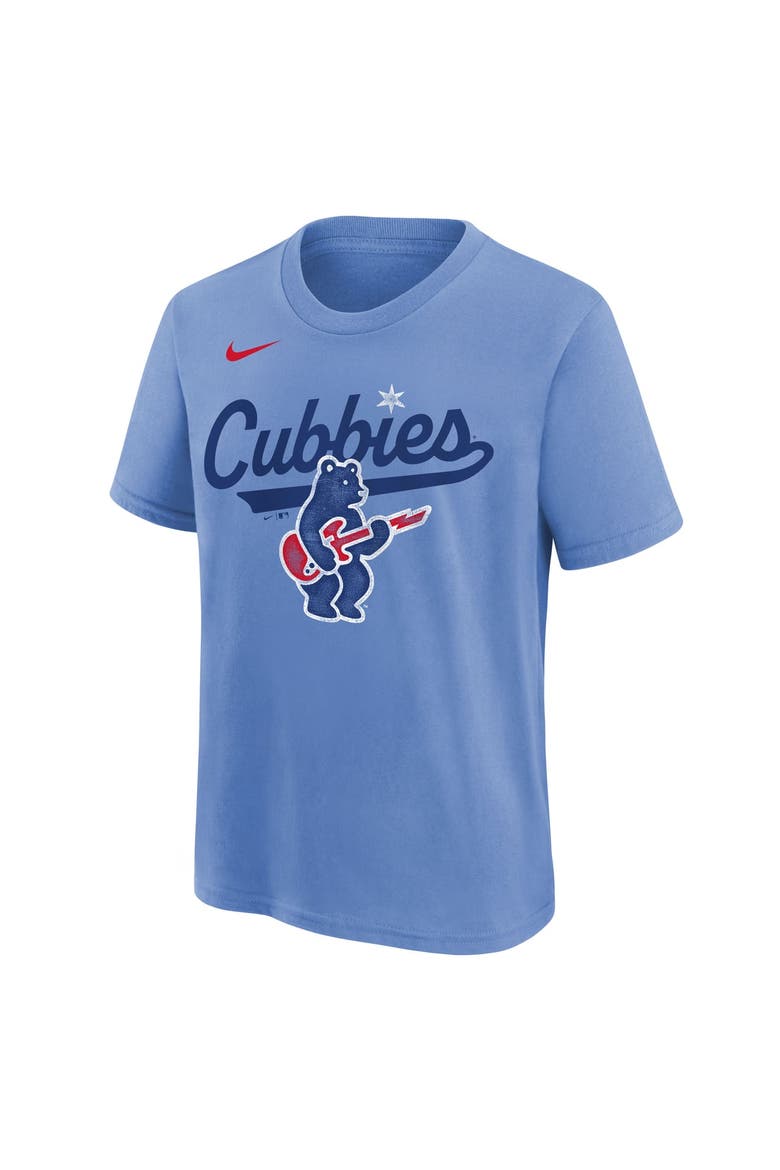 Youth Nike Light Blue Chicago Cubs Electric Bear Alternate T-Shirt, Alternate, color, Light Blue