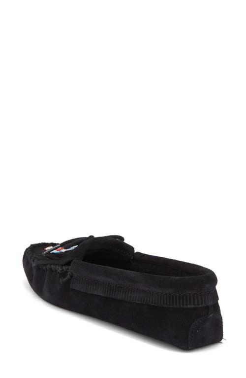 Minnetonka Thunderbird Soft Sole Slipper In Black