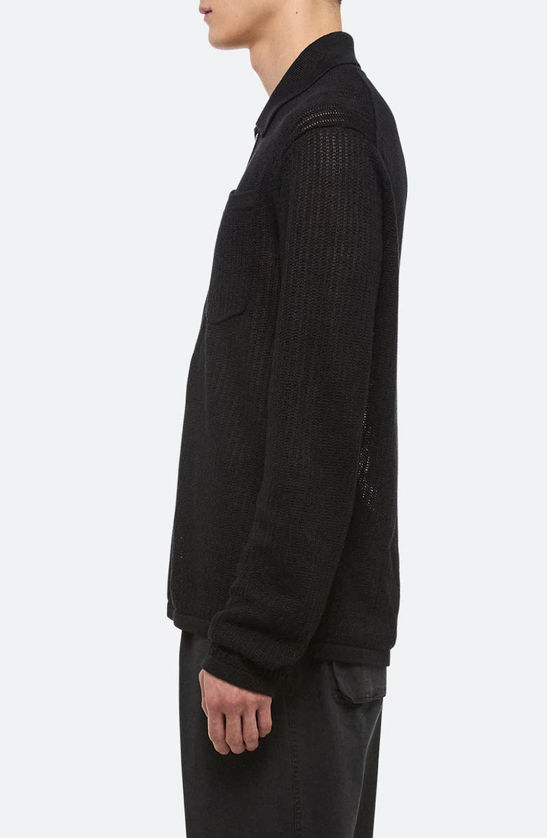 Helmut Lang Half Zip Linen Sweater, Alternate, color, Black - 001