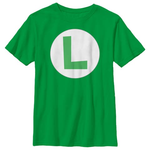 Boy's Nintendo Luigi Circle Icon  Graphic T-Shirt