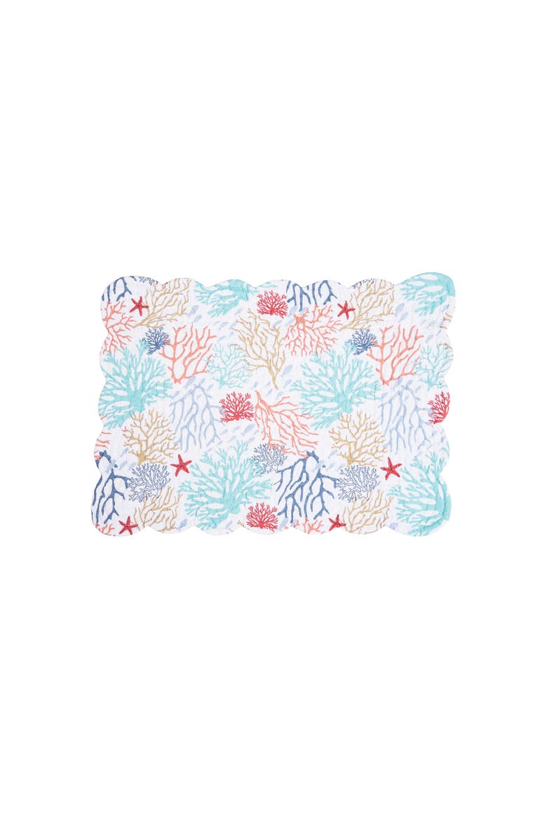 Coral Cove Placemat Collection Sets of 6, Alternate, color, Red