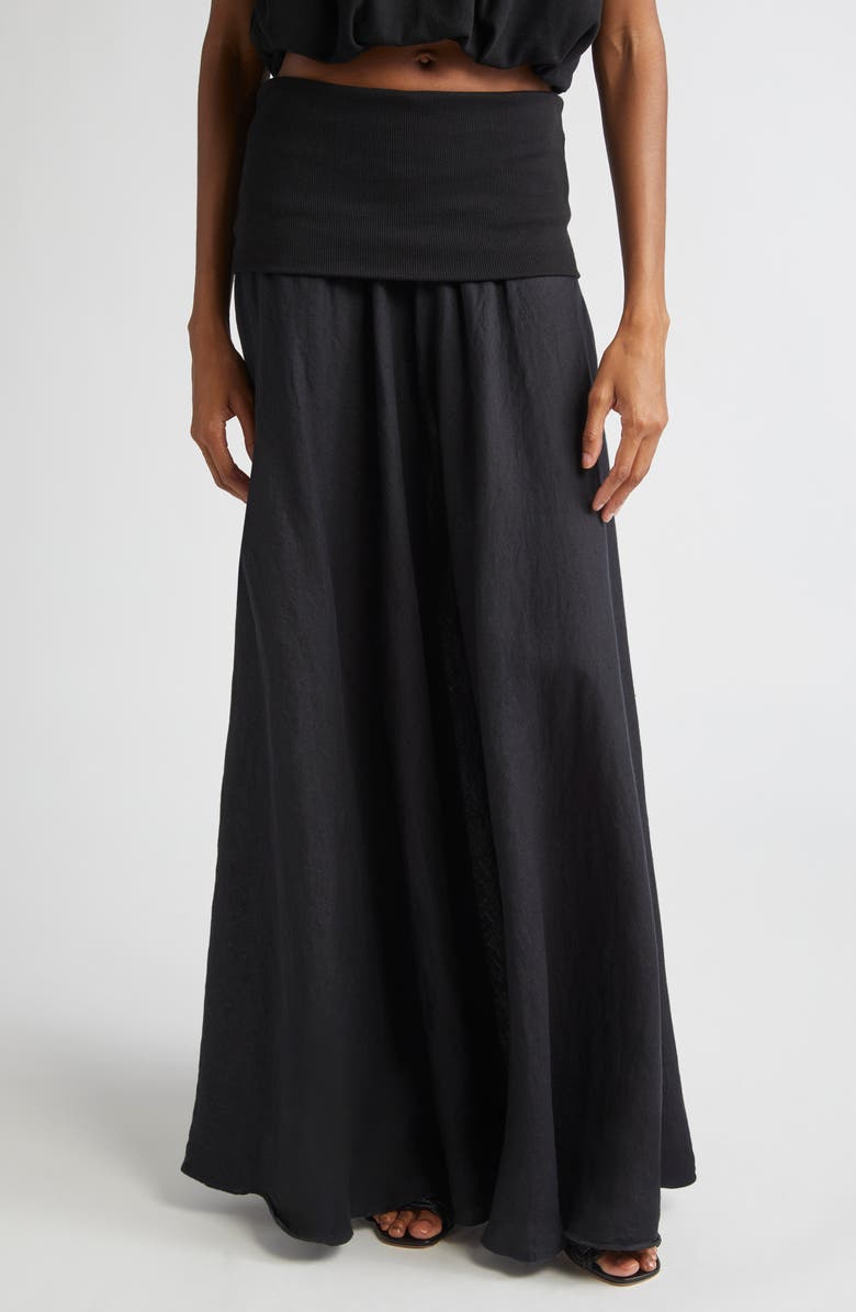 Johanna Ortiz Light & Sound Mixed Media Convertible Maxi Skirt/Dress, Main, color, Black