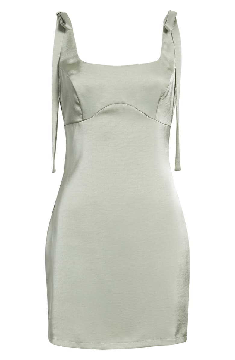 Lulus Carly Tie Strap Minidress, Alternate, color, Sage