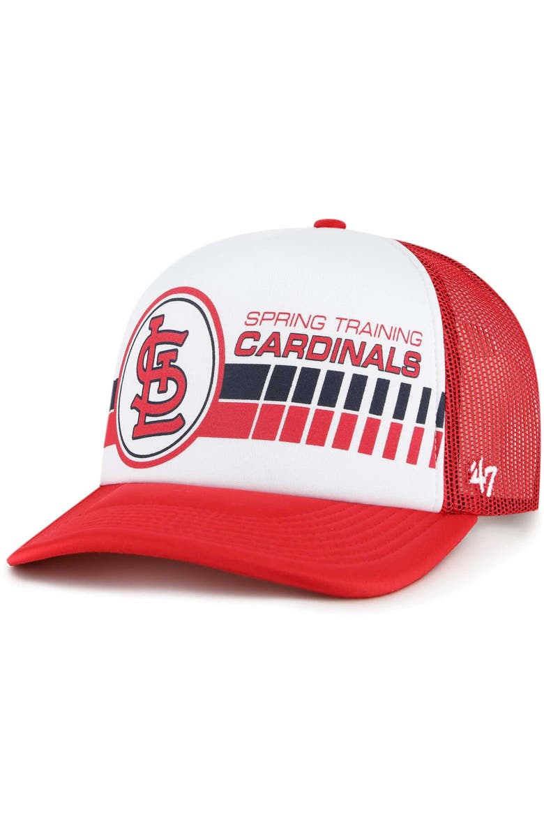 '47 Men's '47  White/Red St. Louis Cardinals 2024 Spring Training Foam Trucker Adjustable Hat, Main, color, 