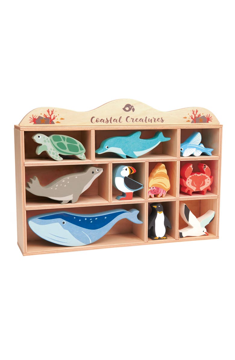 Tender Leaf Toys Coastal Creatures Wooden Playset, Main, color, Multi
