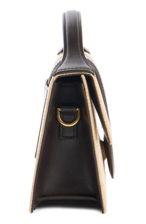Jacquemus Le Grand Bambino Woven Straw Top Handle Bag In Brown