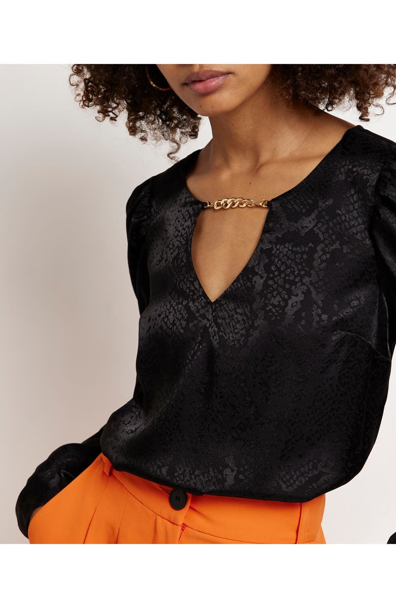 River Island Chain Detail Shell Top, Alternate, color, 