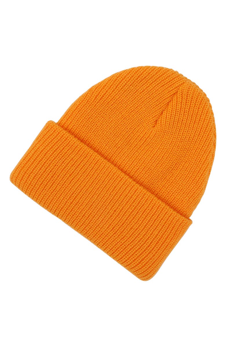 New Balance Patch Fisherman Knit Beanie, Alternate, color, Sizzle