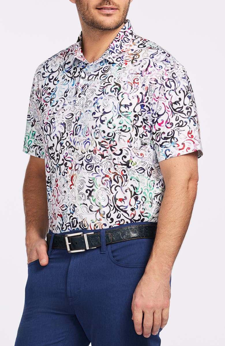 Robert Graham Craig Knit Polo, Alternate, color, White