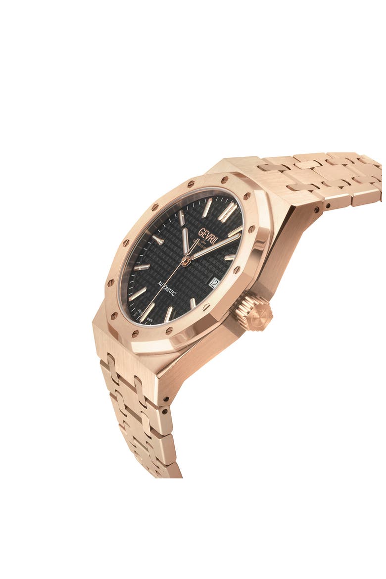 Gotham Bracelet Strap Automatic Watch, 41mm, Alternate, color, ROSE GOLD