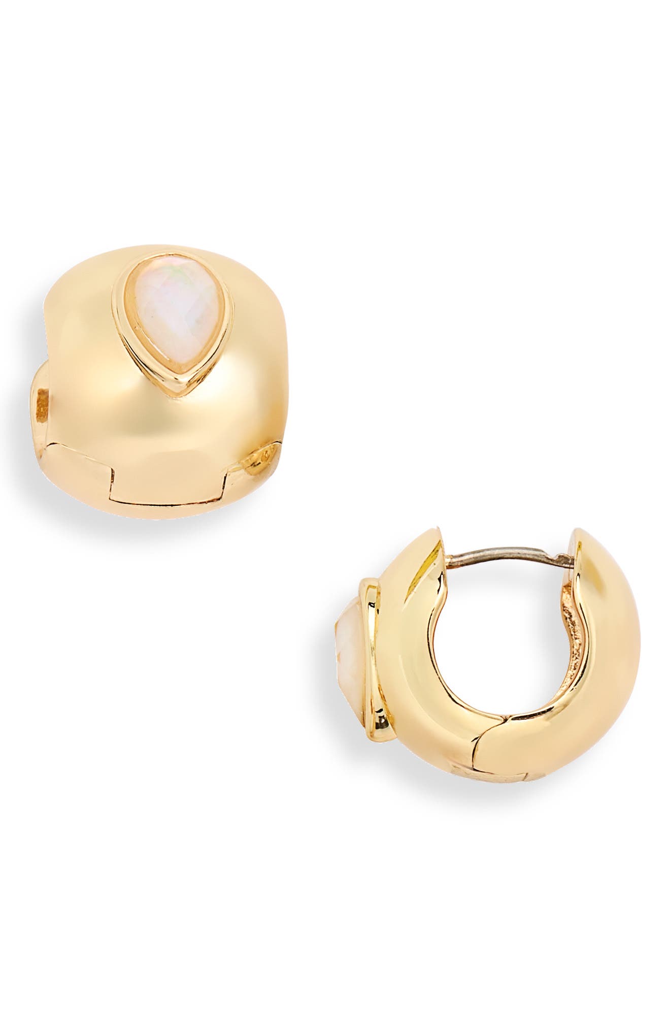 Glowing Gem Huggie Hoop Earrings