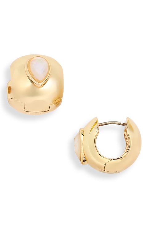 Glowing Gem Huggie Hoop Earrings