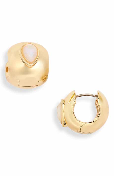 Glowing Gem Huggie Hoop Earrings