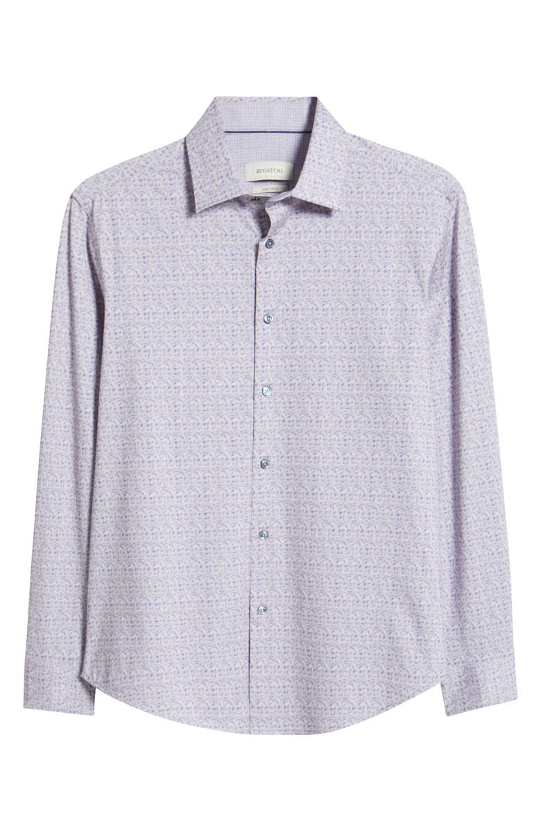 Bugatchi Jimmy OoohCotton<sup>®</sup> Abstract & Check Print Button-Up Shirt, Alternate, color, Dusty Pink
