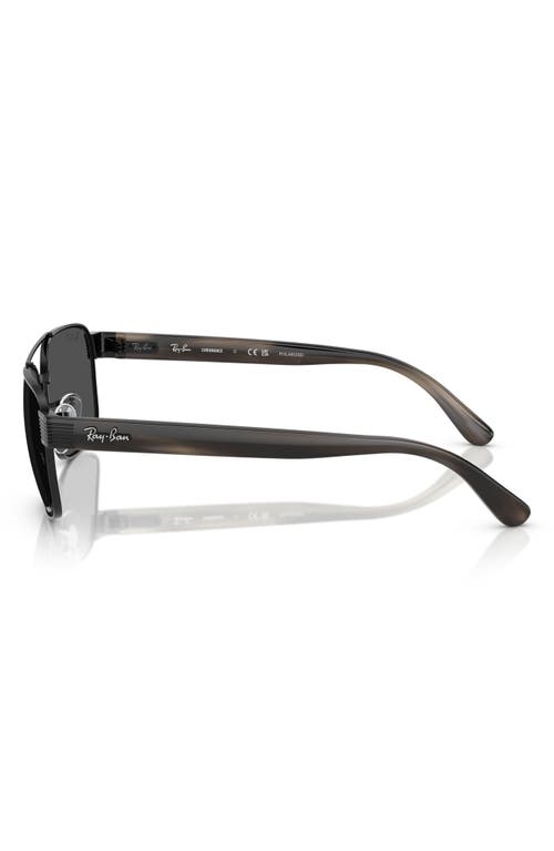 Ray Ban Ray-ban Chromance 58mm Polarized Square Sunglasses In Black