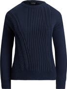 Lauren Ralph Lauren Pointelle 
Cable Detail Cotton Sweater