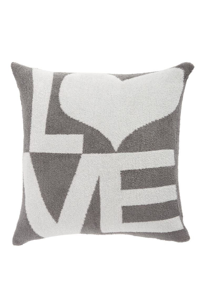 Dolce Love Throw Pillow, Main, color, CHARCOAL/ SILVER