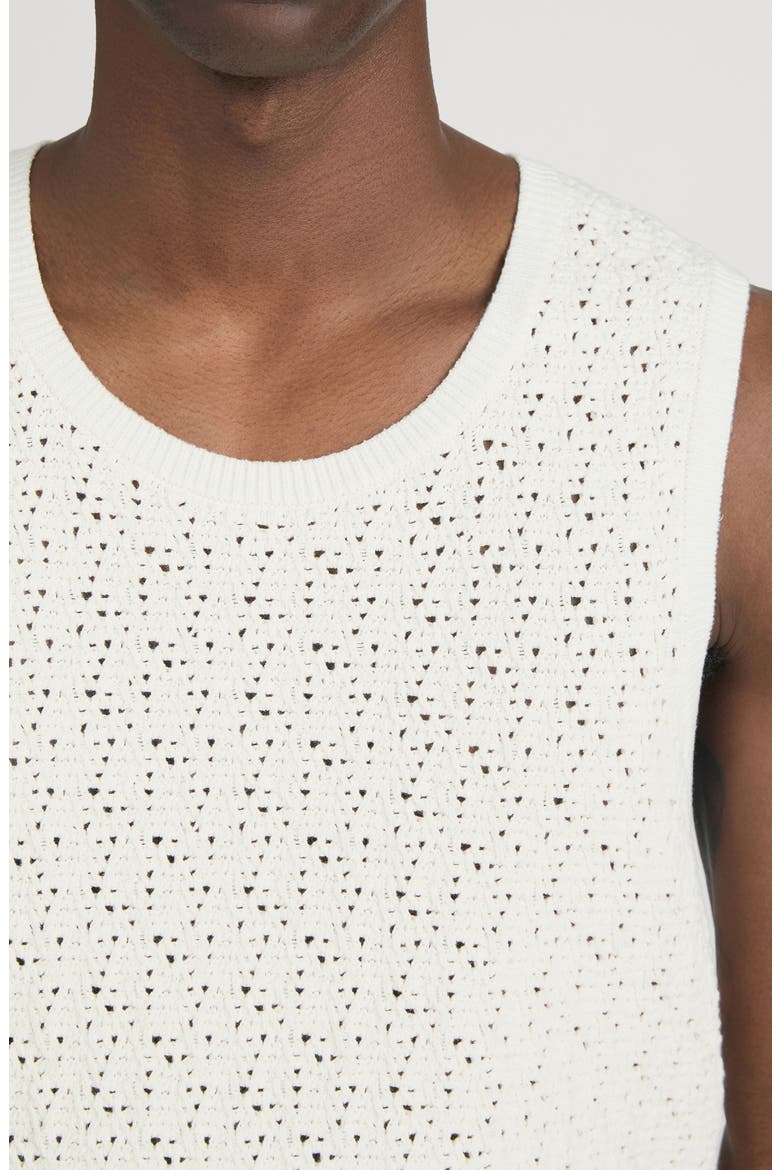 Open Stitch Sleeveless Sweater, Alternate, color, OFF WHITE
