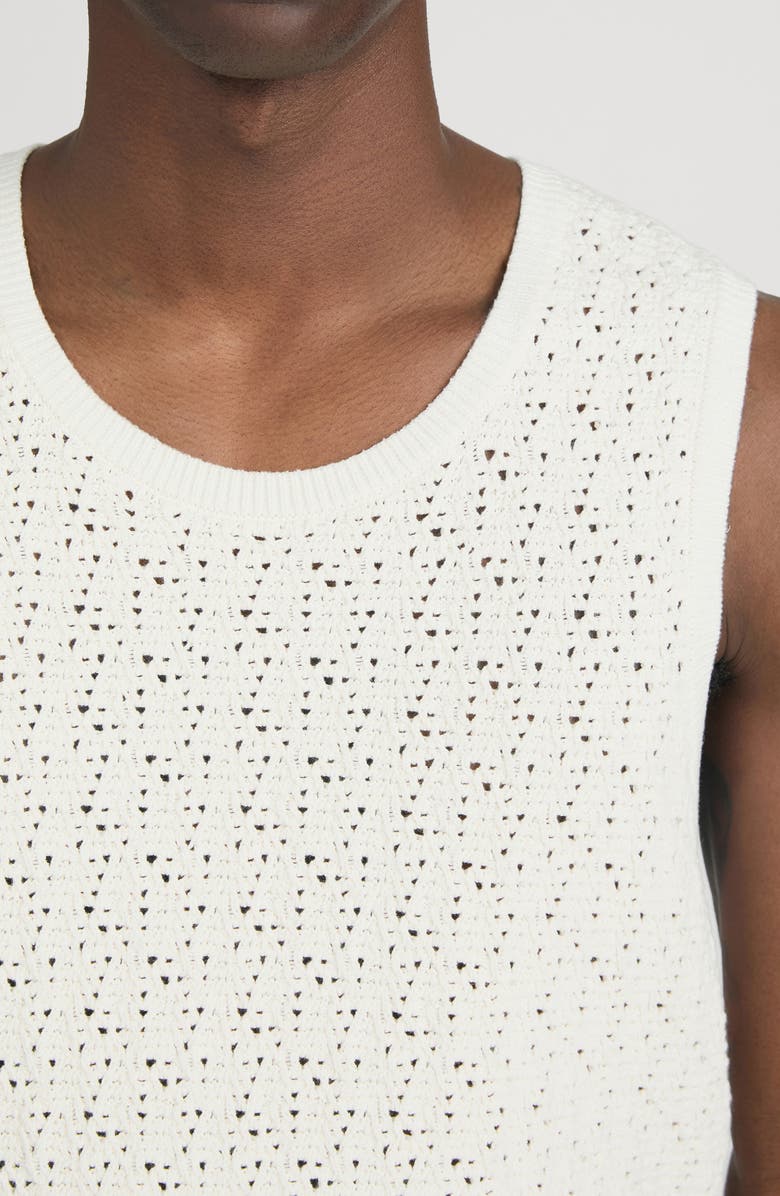 FRAME Open Stitch Sleeveless Sweater, Alternate, color, Off White