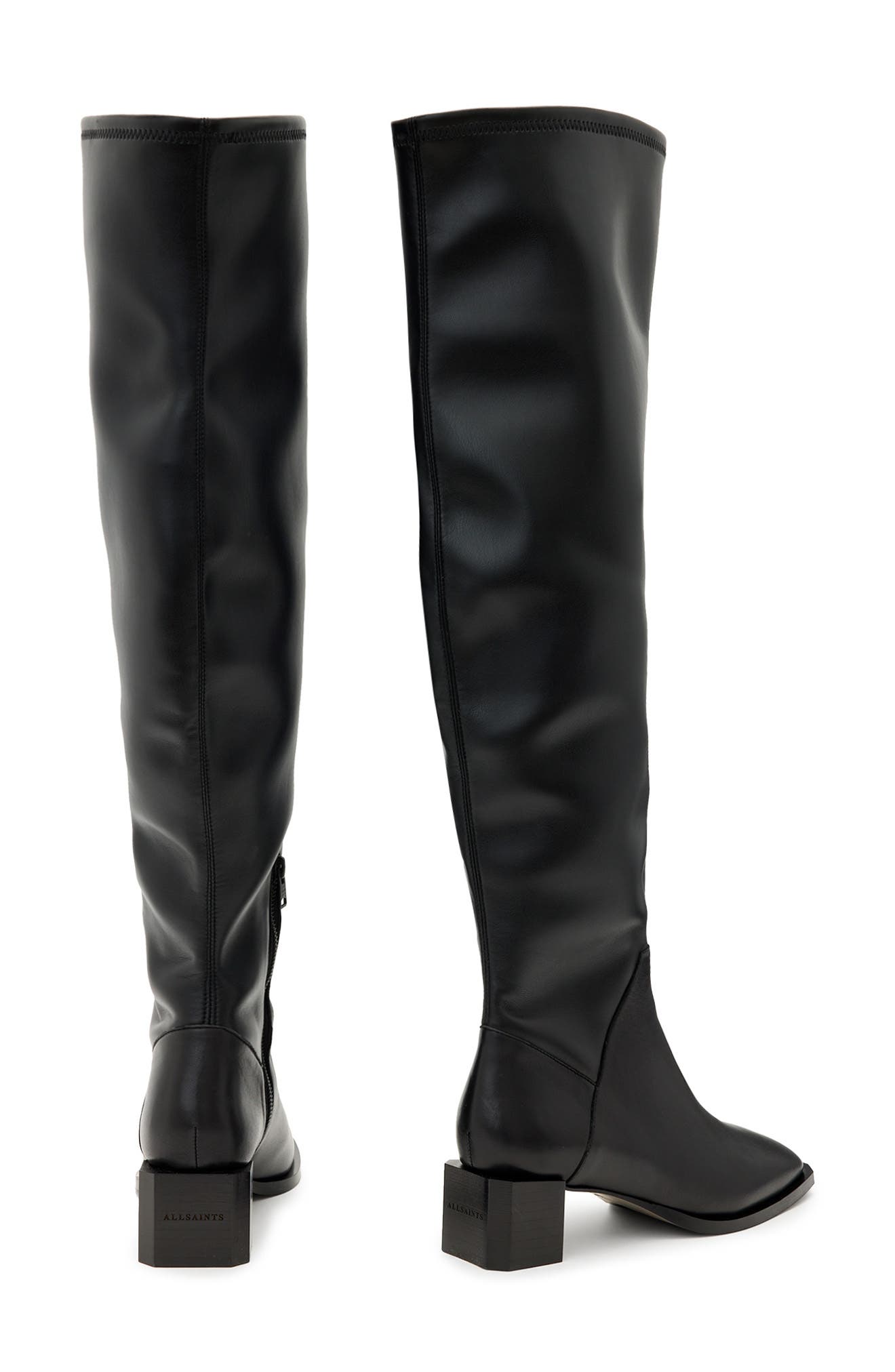 AllSaints Avril Over the Knee Boot, Alternate, color, Black