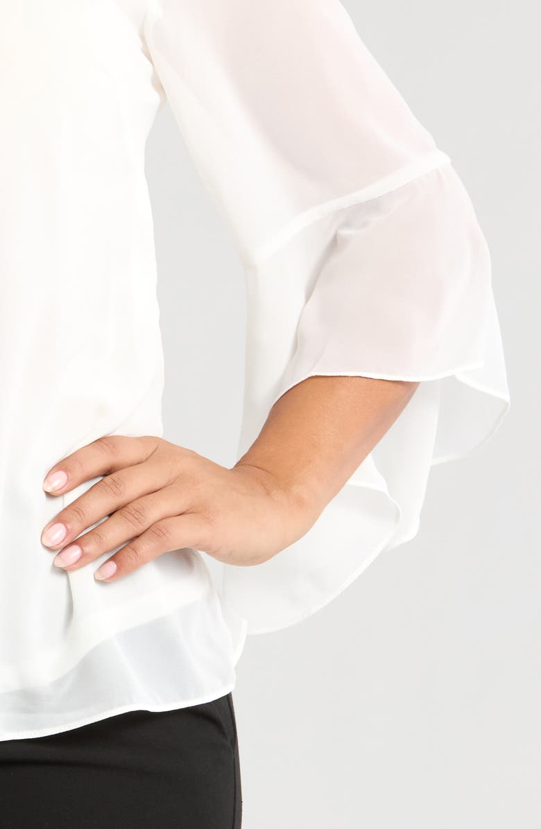 KASPER Ruffle Sleeve Top, Alternate, color, 