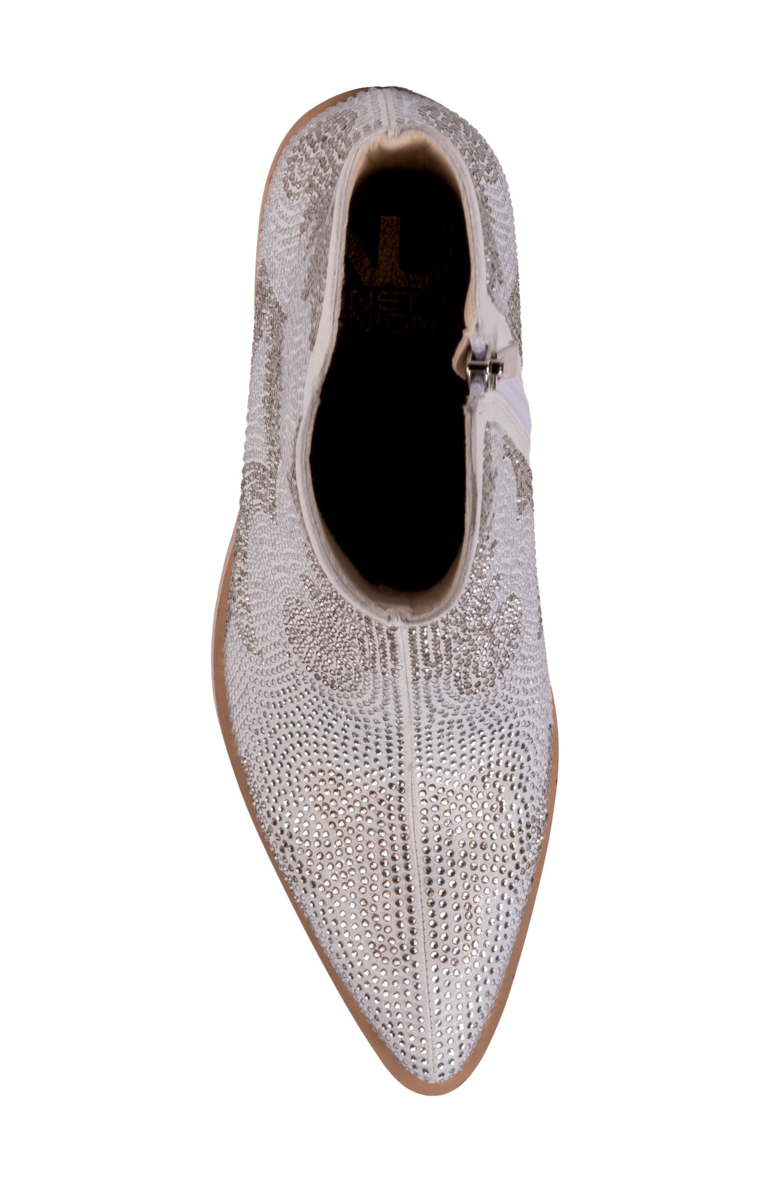NINETY UNION Forever Rhinestone Embellished Bootie, Alternate, color, Silver