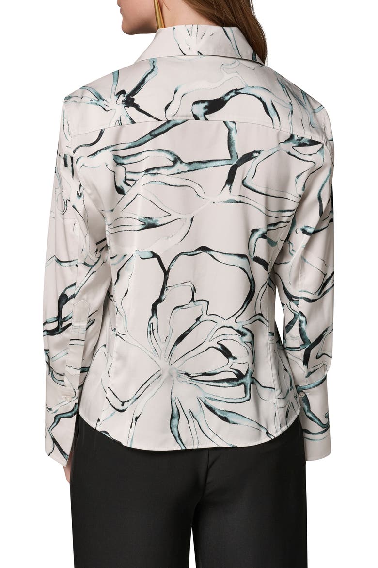 Print Asymmetric Shirt, Alternate, color, AQUA MINT MULTI