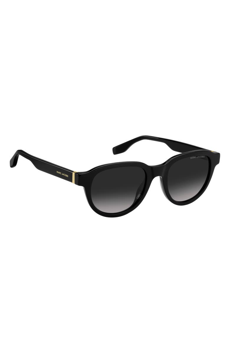 Marc Jacobs 52mm Round Sunglasses, Alternate, color, Black
