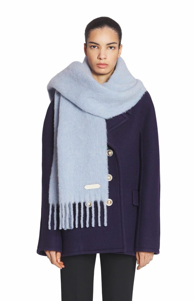 Lanvin fringed Scarf in wool, Alternate, color, Newlanvin Blue