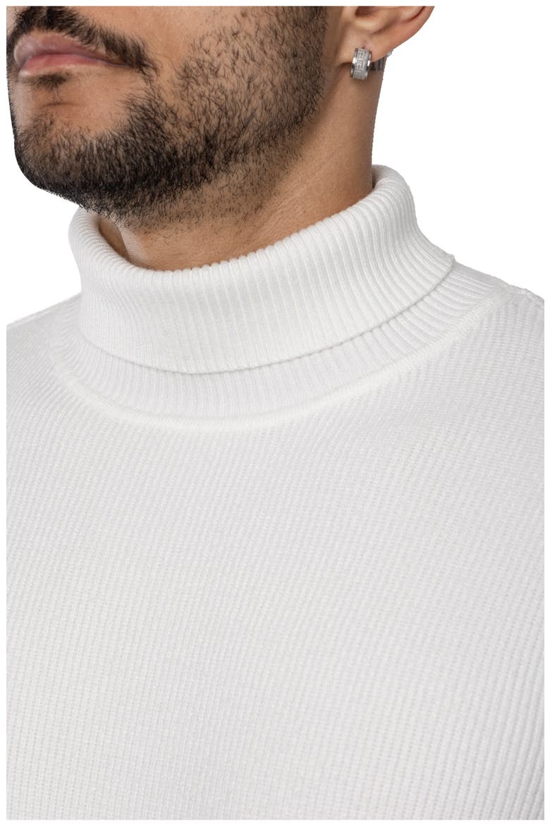 Ribbed Turtleneck Sweater, Alternate, color, OFF WHITE