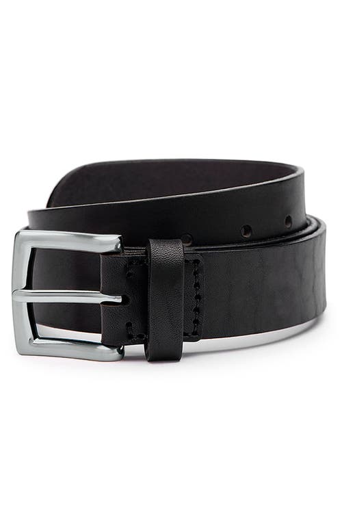 Ezra Arthur Classic Buckle Leather Belt 35mm in Black And Nickel  product